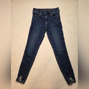 American Eagle Outfitters Women's Dark Blue Hi Rise Jeggings Size 4